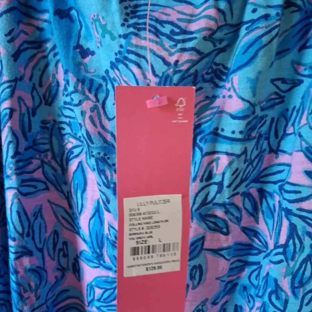 Lilly Pulitzer Vibrant Blue and Pink Top - Picture 5 of 5